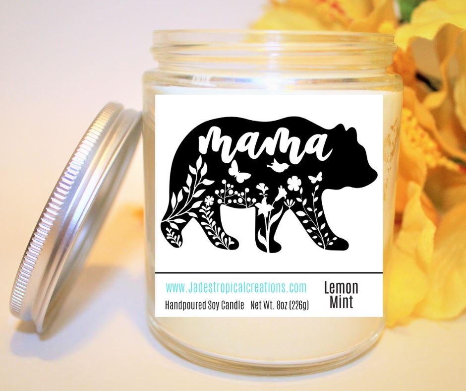 Mama Bear Mom Candle Status Jar Candle Jade's Tropical Creations