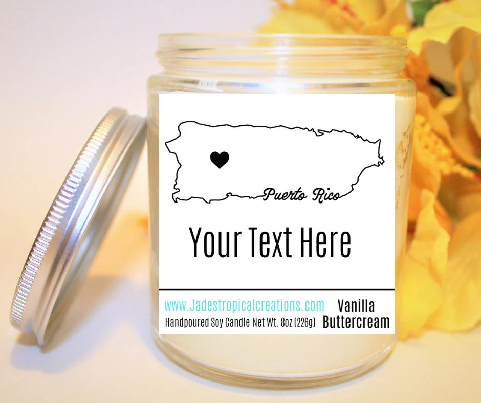 Puerto Rico Island Candle