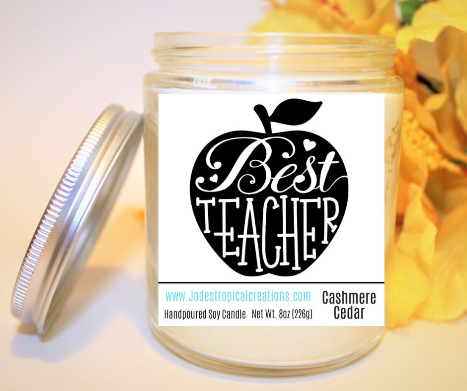 Best Teacher Scented Candle Status Jar Candle Jade's Tropical Creations 