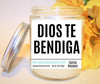 Dios Te Bendiga Spanish Candle Status Jar Candle Jade's Tropical Creations 