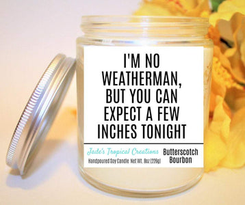 I'm No Weatherman But You Can Expect A few Inches Naughty Candle Status Jar Candle Jade's Tropical Creations 