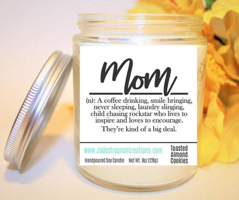 Image of Mom Definition Candle Status Jar Candle Jade's Tropical Creations 