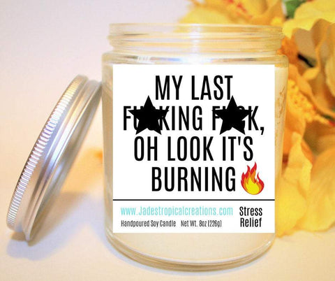 Image of My Last Nerve Funny Candle Status Jar Candle Jade's Tropical Creations 