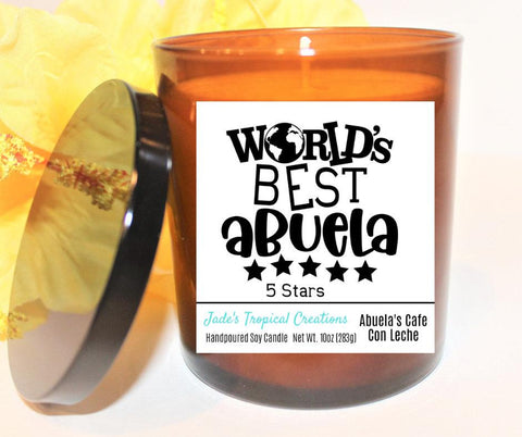 Image of World's Best Abuela Spanish Candle Status Jar Candle Jade's Tropical Creations 